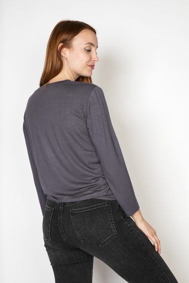 Camiseta SusiSweetdress gris oscuro manga larga