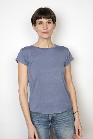 Camiseta básica SusiSweetdress gris azulón viscosa