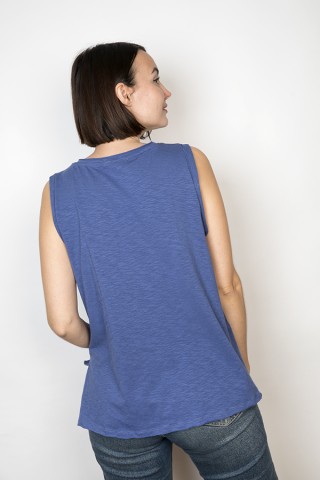 Camiseta SusiSweetdress sin manga azul