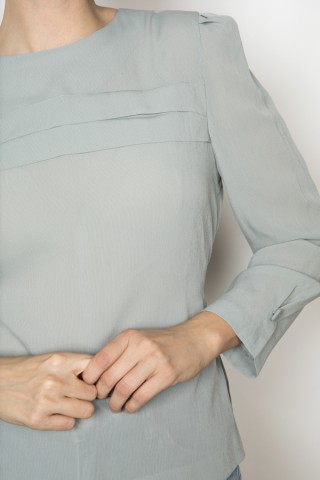 Camisa vintage gris perla