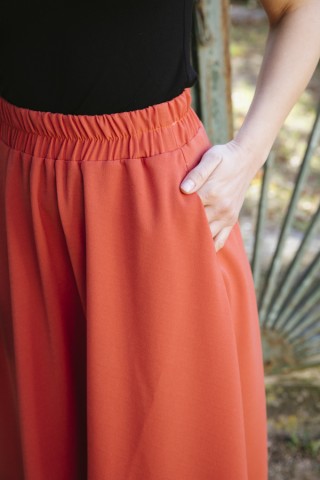 Falda maxi larga anaranjada
