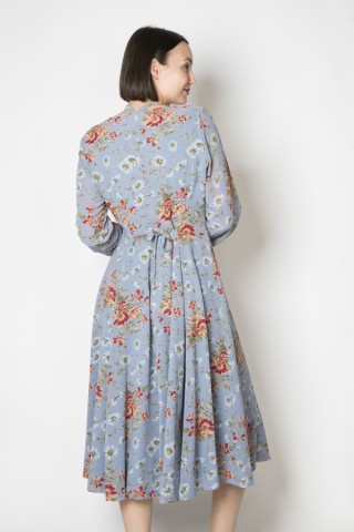 Vestido vintage azul cielo con flores