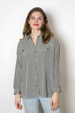 Camisa vintage rayas blanco y negro