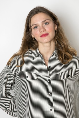 Camisa vintage rayas blanco y negro