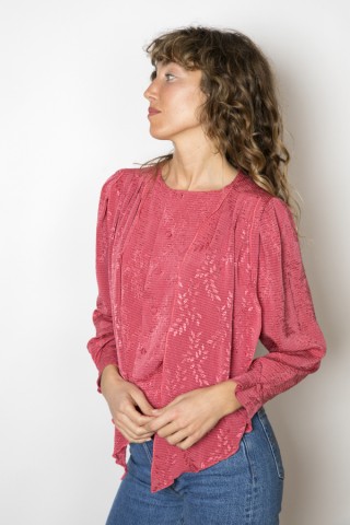 Camisa vintage rosa fuerte