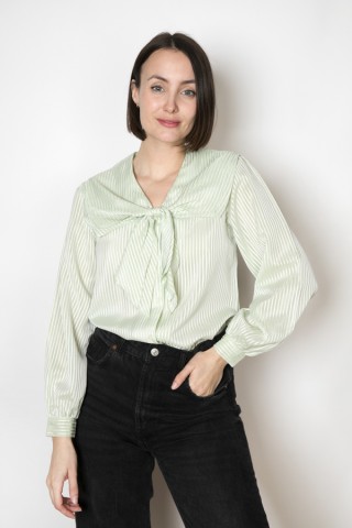 Camisa vintage verde manzana a rayas