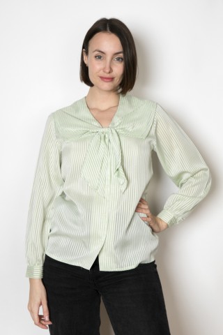 Camisa vintage verde manzana a rayas