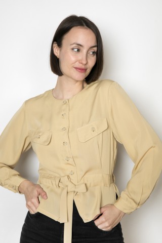 Camisa vintage beis cinturón - Ropa mujer SusiSweetdress