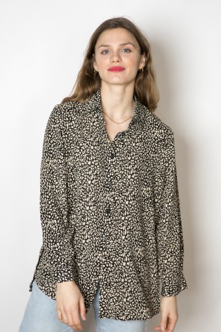 Camisa vintage animal print negro