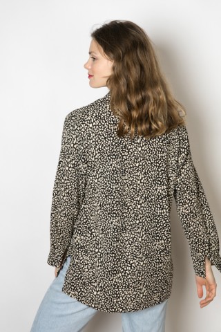 Camisa vintage animal print negro