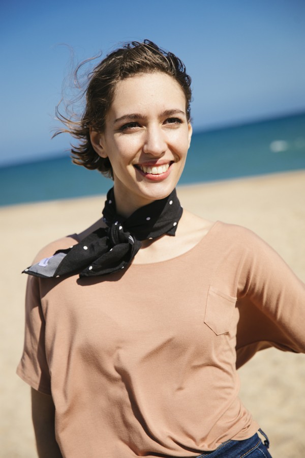 Pañuelo negro con topos blancos -Complementos SusiSweetdress