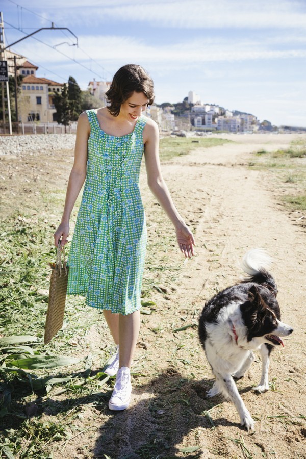 Vestido vintage verde y azul a cuadros- Ropa mujer vintage SusiSweetdress