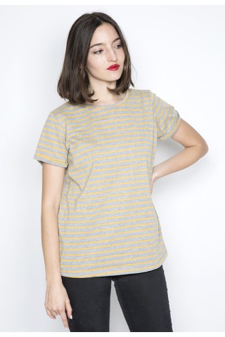 Camiseta SusiSweetdress gris con rayas amarillas