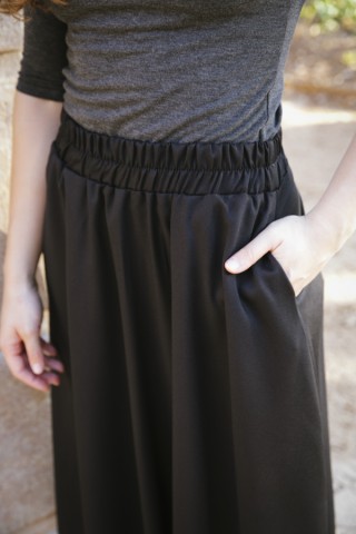 Falda maxi larga negra