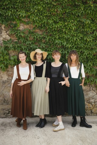 Falda maxi larga beige con cintura alta- Ropa mujer SusiSweetdress