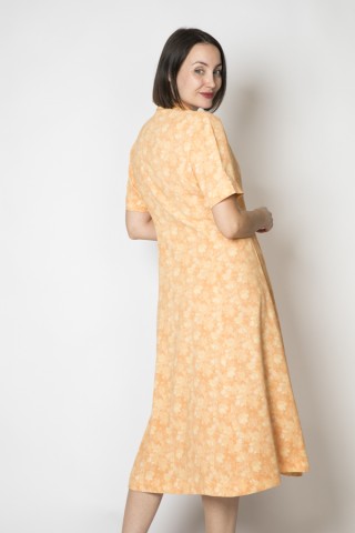 Vestido vintage naranja amarillo pastel