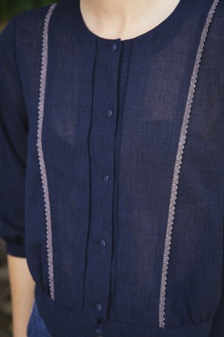 Camisa vintage azul marino