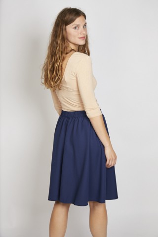 Falda midi azul