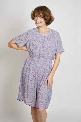 Vestido vintage lila estampado - Ropa mujer vintage SusiSweetdress