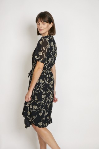 Vestido vintage negro con flores