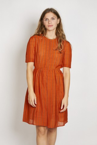 Vestido vintage naranja con rayas