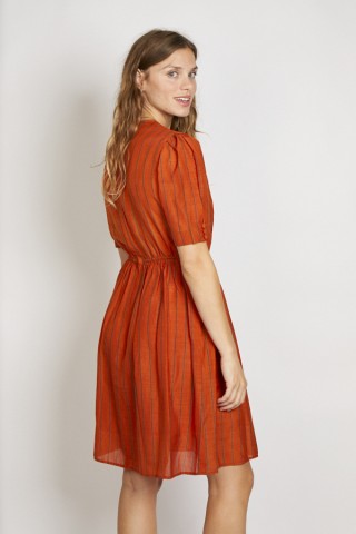 Vestido vintage naranja con rayas