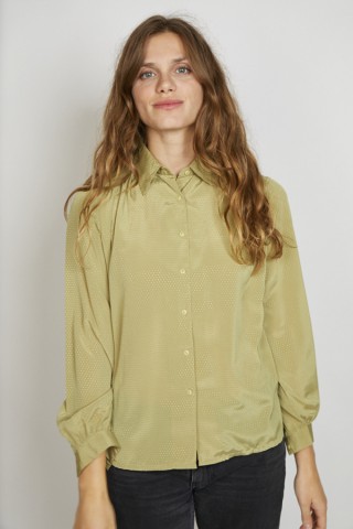 Camisa vintage verde con puntitos