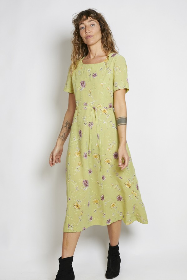 Vestido vintage verde claro con flores - Ropa mujer vintage SusiSweetdress