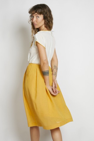 Vestido vintage bicolor blanco y amarillo - Ropa mujer vintage SusiSweetdress