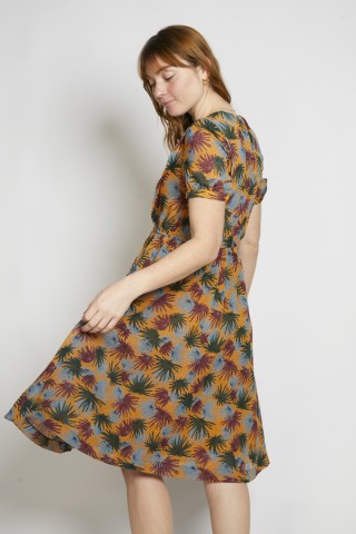 Vestido vintage ocre flores silvestres - Ropa mujer vintage SusiSweetdress
