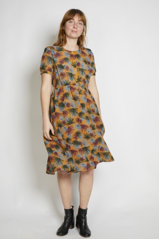 Vestido vintage ocre flores silvestres - Ropa mujer vintage SusiSweetdress