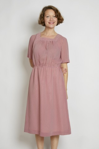 Vestido vintage rojo y blanco a rayas - Ropa mujer vintage SusiSweetdress