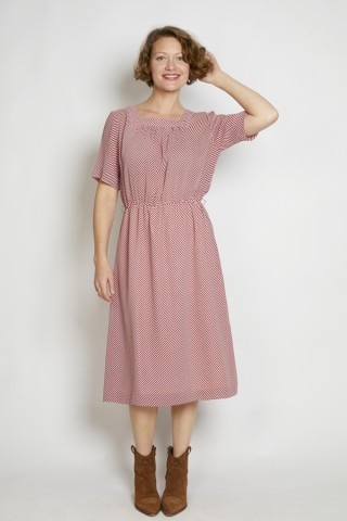 Vestido vintage rojo y blanco a rayas - Ropa mujer vintage SusiSweetdress
