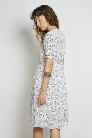 Vestido vintage blanco motitas negras - Ropa mujer vintage SusiSweetdress