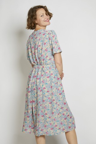 Vestido vintage verde estampado hojas y flores - Ropa mujer vintage SusiSweetdress