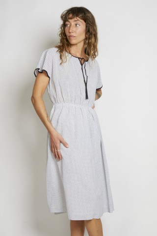 Vestido vintage blanco topitos negros - Ropa mujer vintage SusiSweetdress