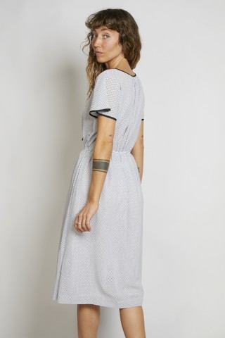 Vestido vintage blanco topitos negros - Ropa mujer vintage SusiSweetdress