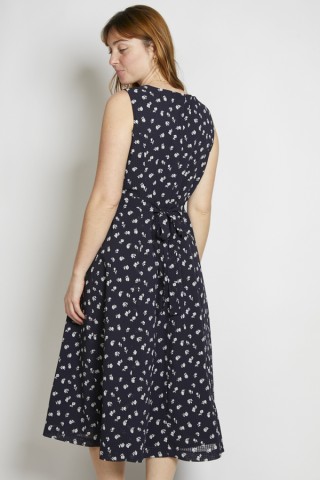 Vestido vintage negro flores blancas - Ropa mujer vintage SusiSweetdress