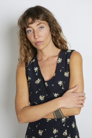 Vestido vintage negro flores verde seco - Ropa mujer vintage SusiSweetdress