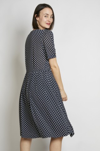 Vestido vintage azul marino lunares blancos - Ropa mujer vintage SusiSweetdress