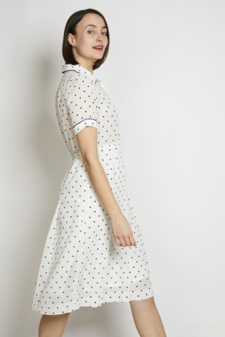 Vestido vintage blanco lunares negros - Ropa mujer vintage SusiSweetdress