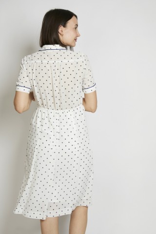 Vestido vintage blanco lunares negros - Ropa mujer vintage SusiSweetdress