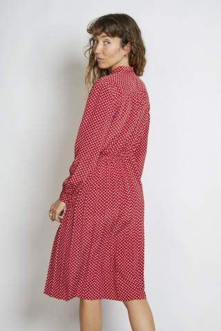 Vestido vintage rojo estampado blanco - Ropa mujer vintage SusiSweetdress