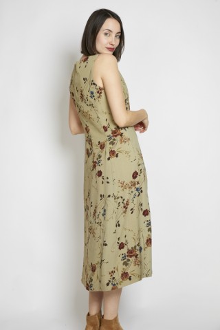Vestido vintage beige con flores - Ropa mujer vintage SusiSweetdress