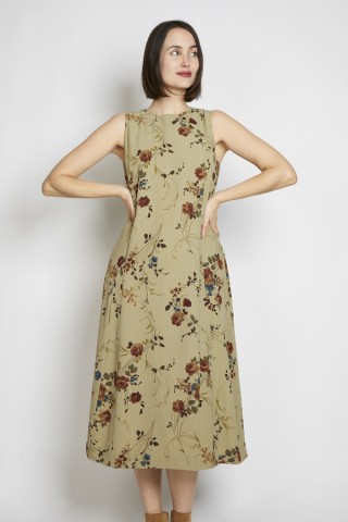 Vestido vintage beige con flores - Ropa mujer vintage SusiSweetdress