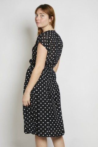 Vestido vintage negro lunares blancos - Ropa mujer vintage SusiSweetdress