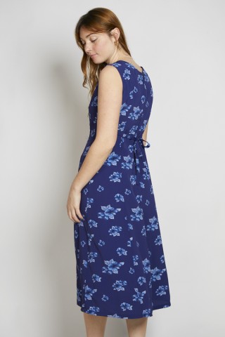 Vestido vintage azul marino floreado - Ropa mujer vintage SusiSweetdress