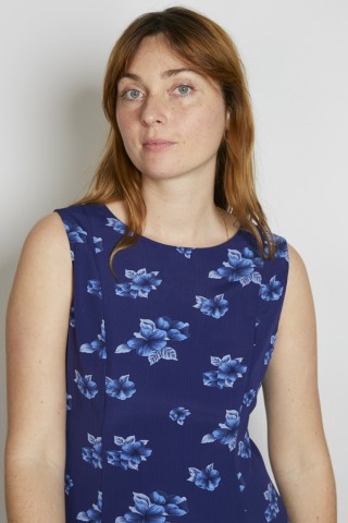 Vestido vintage azul marino floreado - Ropa mujer vintage SusiSweetdress