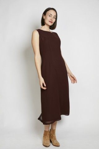 Vestido vintage marrón chocolate - Ropa mujer vintage SusiSweetdress