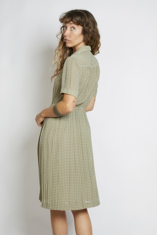 Vestido vintage verde claro estampado - Ropa mujer vintage SusiSweetdress